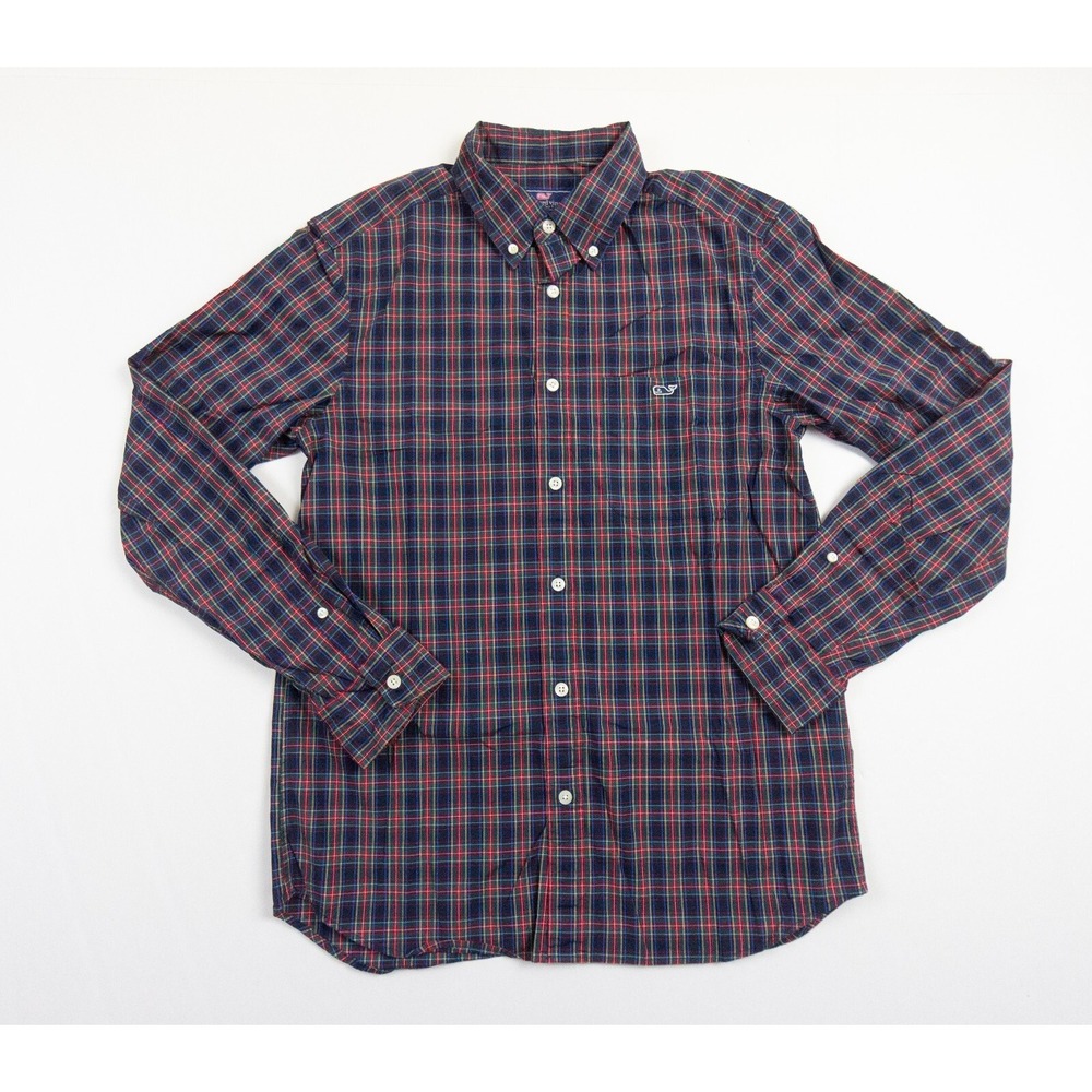 Vineyard Vines Shirts Mens Small Button Up Classic Fit Stretch Plaid Check Adult